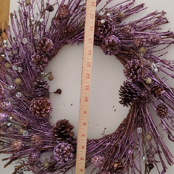 18" Purple Grape Vine Glitter Wreath Great Christmas Easter Or Just Love Purple - Picture 7 of 7